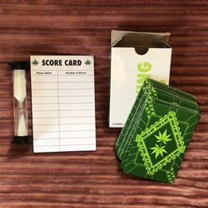 Adult Playing Cards/ Graphic Green Plant Card Game w/ Minute Glass & Score Card